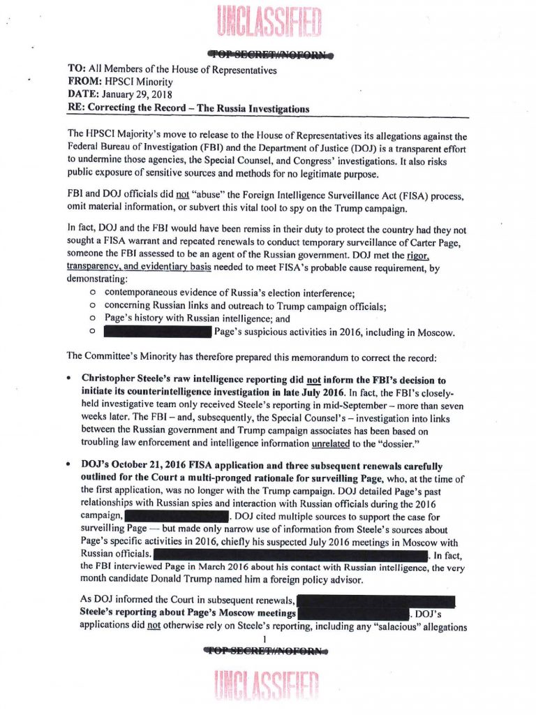 BOOM!! Democratic FISA MEMO RELEASED!!! Here it is in FULL!! [Updated ...