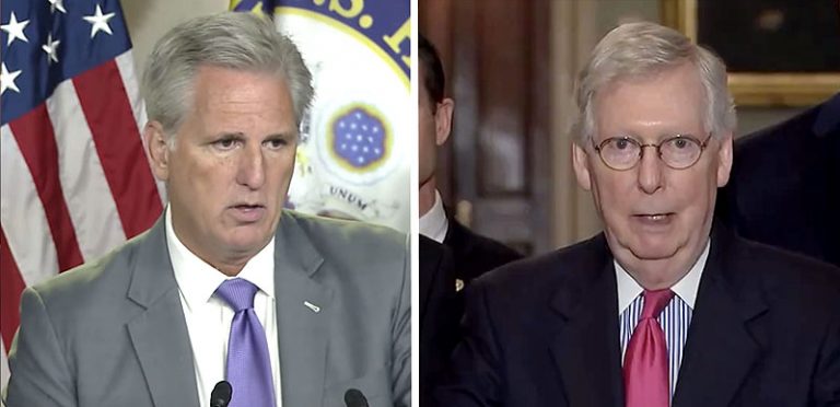 WATCH: Kevin McCarthy and Mitch McConnell DEFEND Trump against racist ...