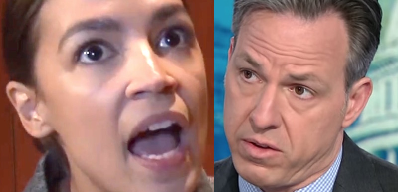 Image result for images of jake tapper and aoc