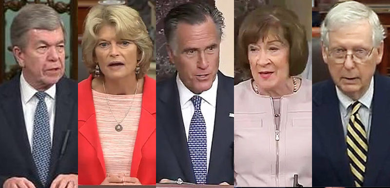 Blunt, Murkowski, Romney, Collins, McConnell