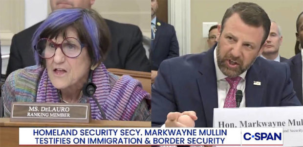 HAHA VIDEO – Mullin gets into heated back and forth with Dem Congresswoman after she points her finger at him…
