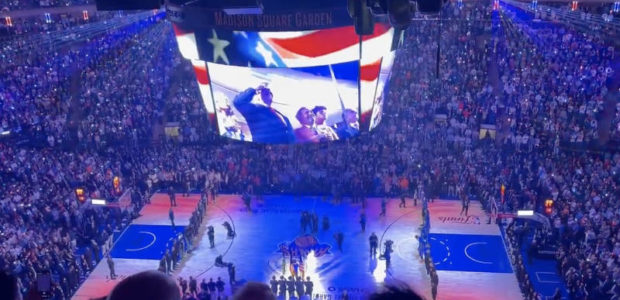 DUDE VIDEO – NBA fans ERUPT at sight of President Trump saluting during National Anthem