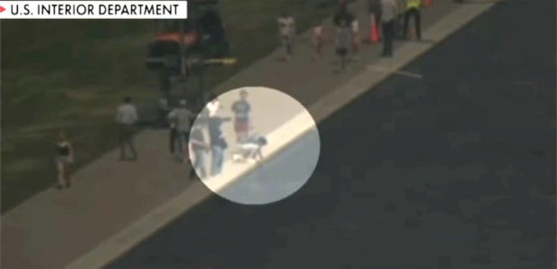 BREAKING VIDEO – Interior releases video proof that leftists are vandalizing liner on Reflecting Pool